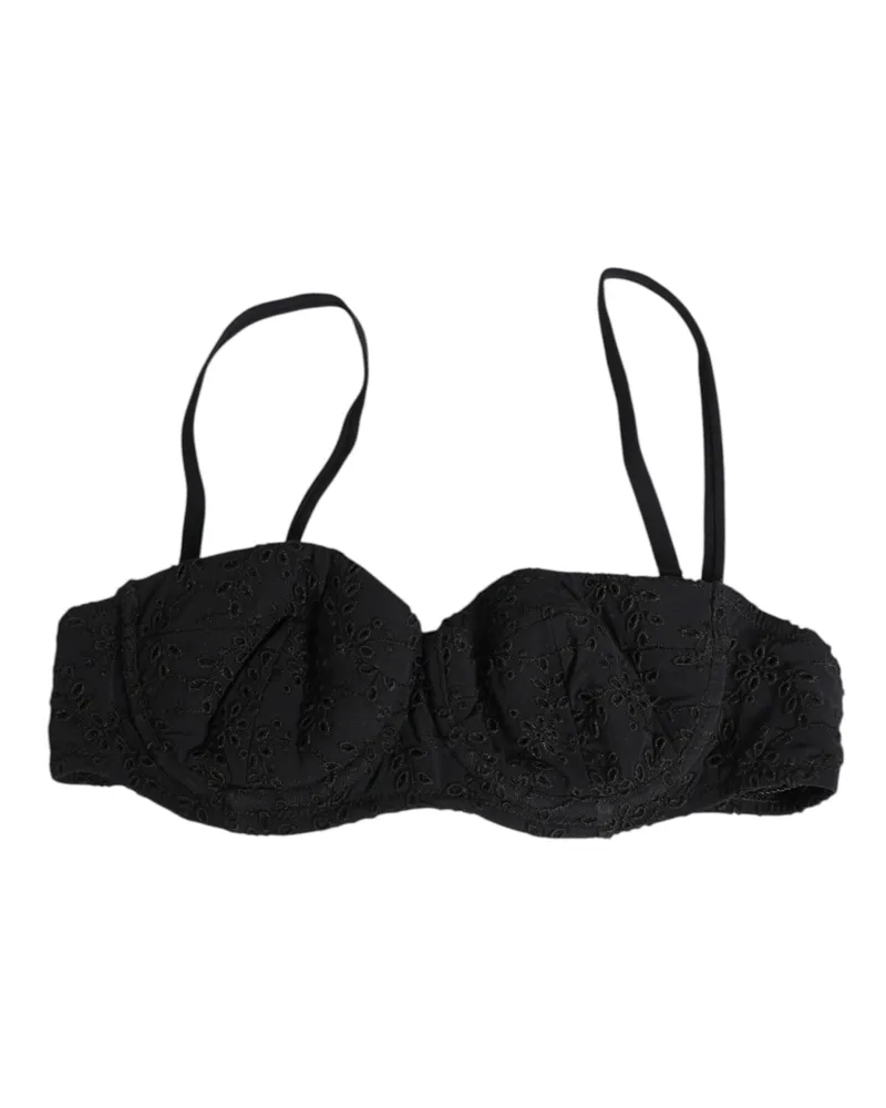 Dolce & Gabbana Women Black Polyester Embroidered Underwire Bra Underwear Polyamide Clothing Black