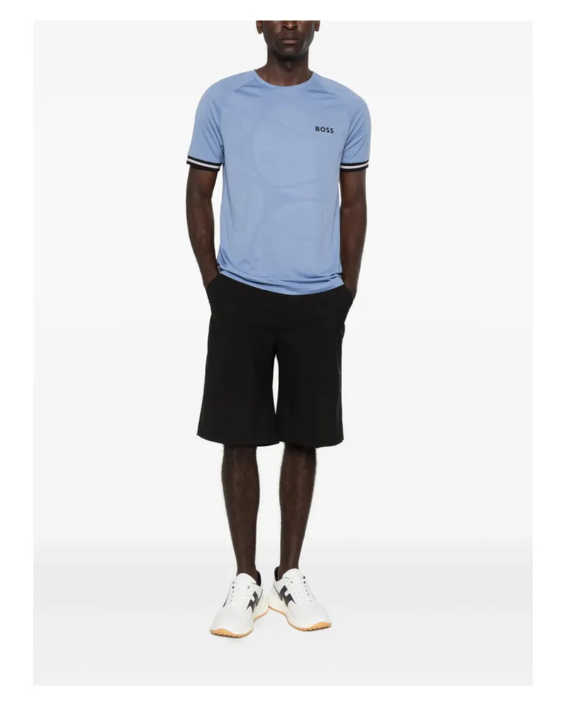 HUGO BOSS Logo-Print T-Shirt — Blue Blue
