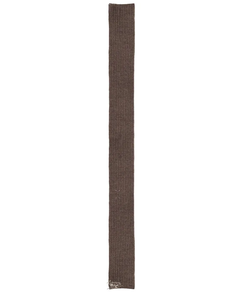 Maison Margiela Virgin Wool and Cotton Blend Scarf — Brown Brown