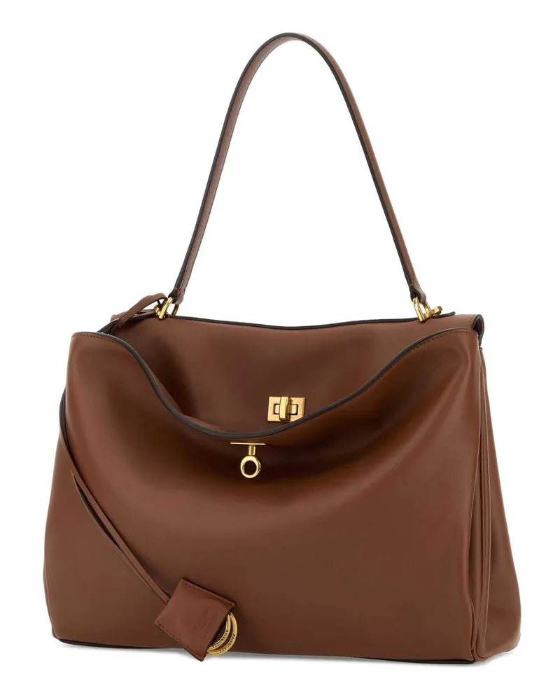 Balenciaga Women's Caramel Leather Medium Rodeo Handbag New Tan T Domesticated Calf Le Borse A Mano Bag Brown