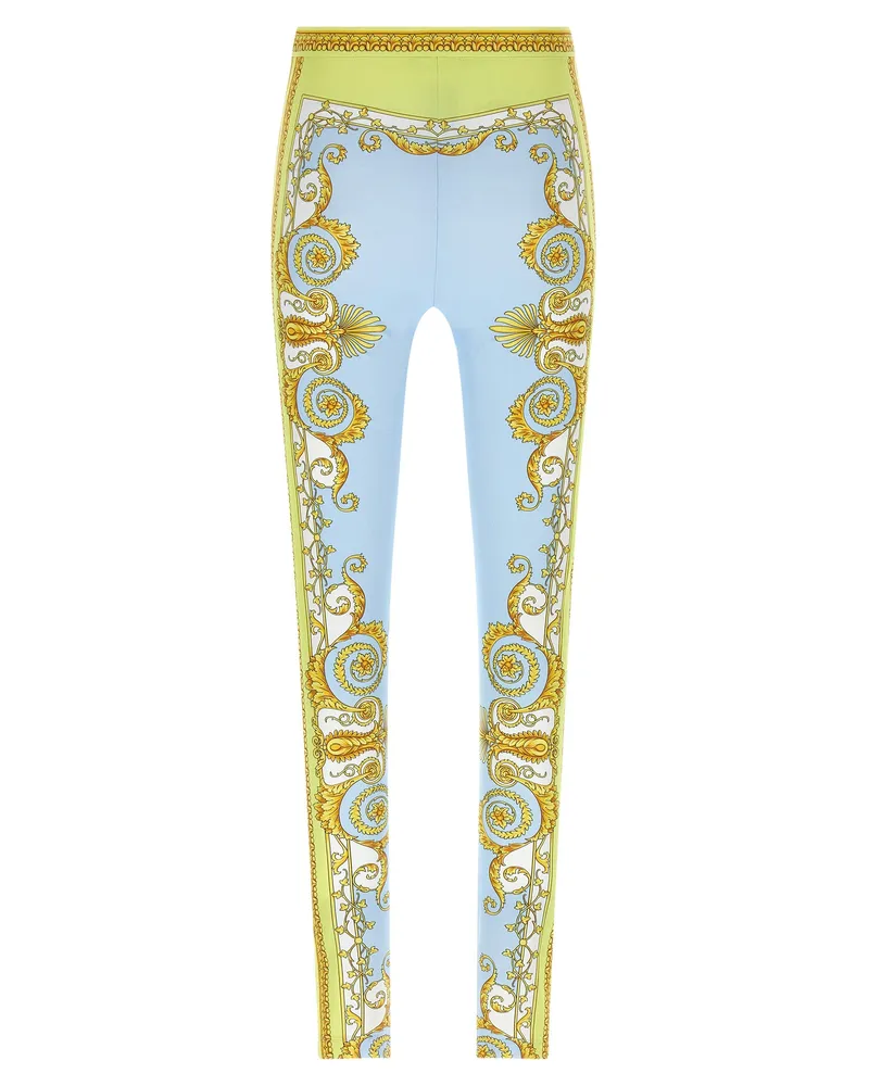 Versace Women's Blue Nylon Leggings Clothing Blue
