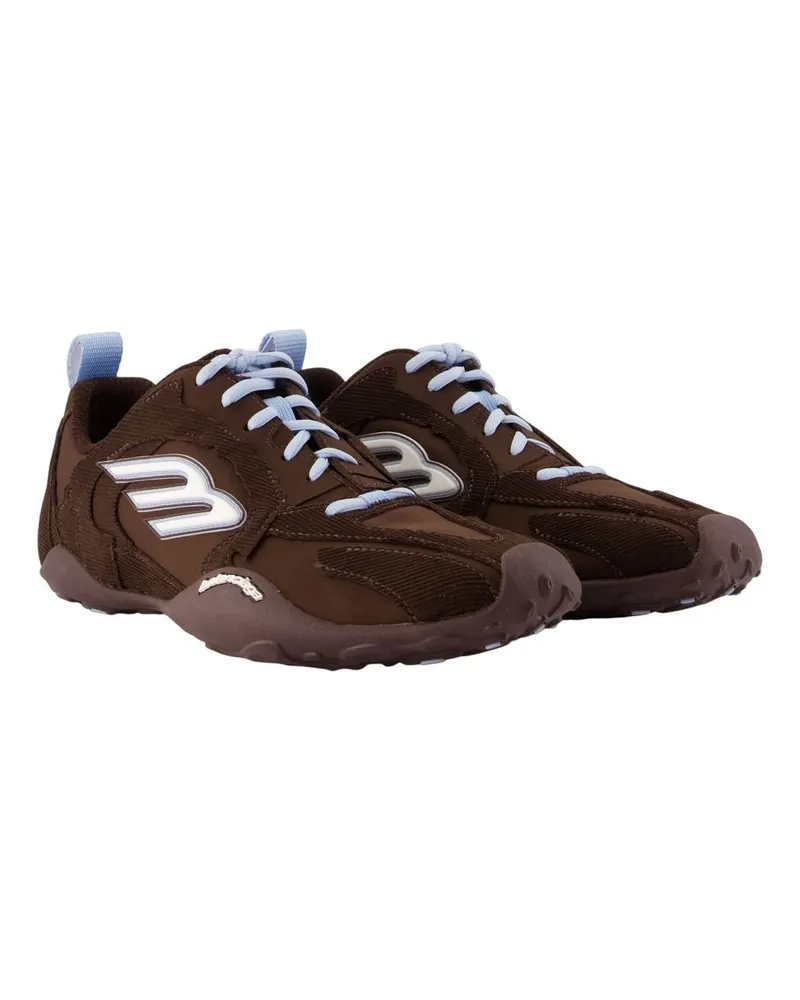 Balenciaga Women's Monday Ultra Sneakers -  Leather Multicolor Calfskin Shoes Brown