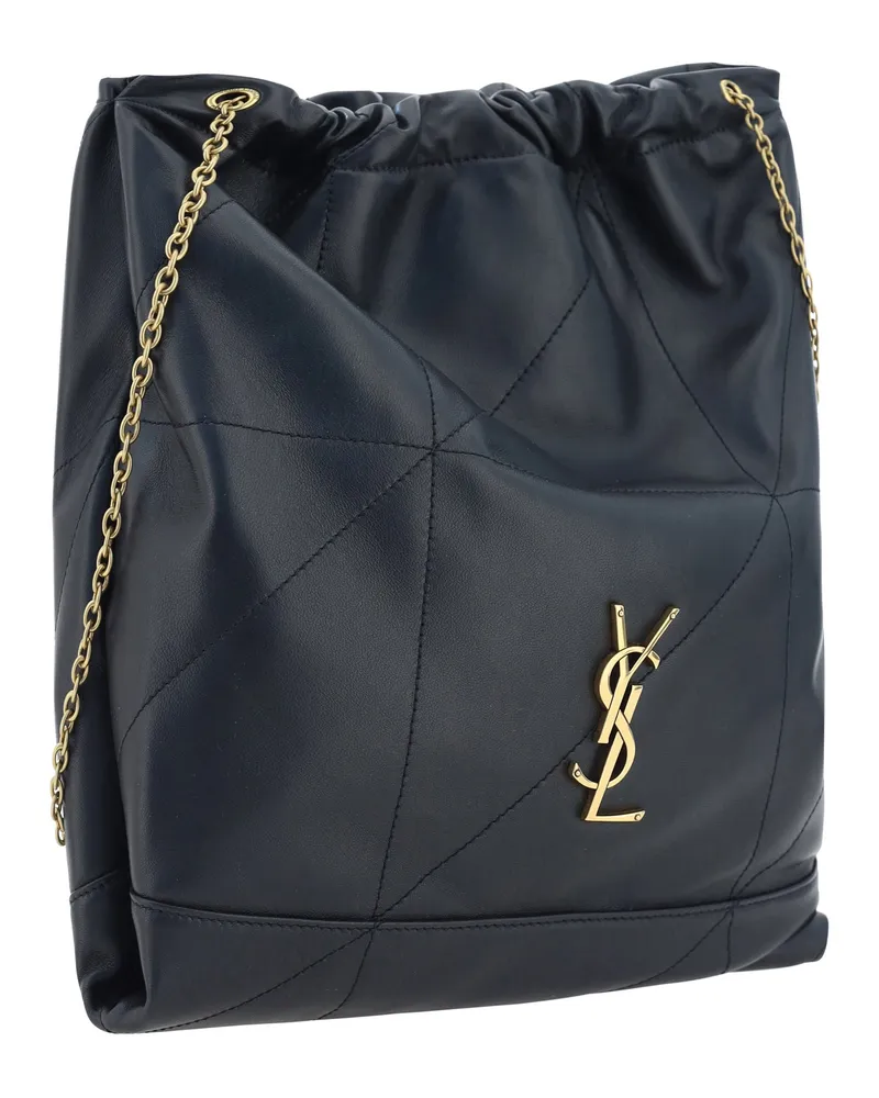 Saint Laurent Women's Pochon Bucket Bag Nero Lamb Ovis Aries Shoulder Black