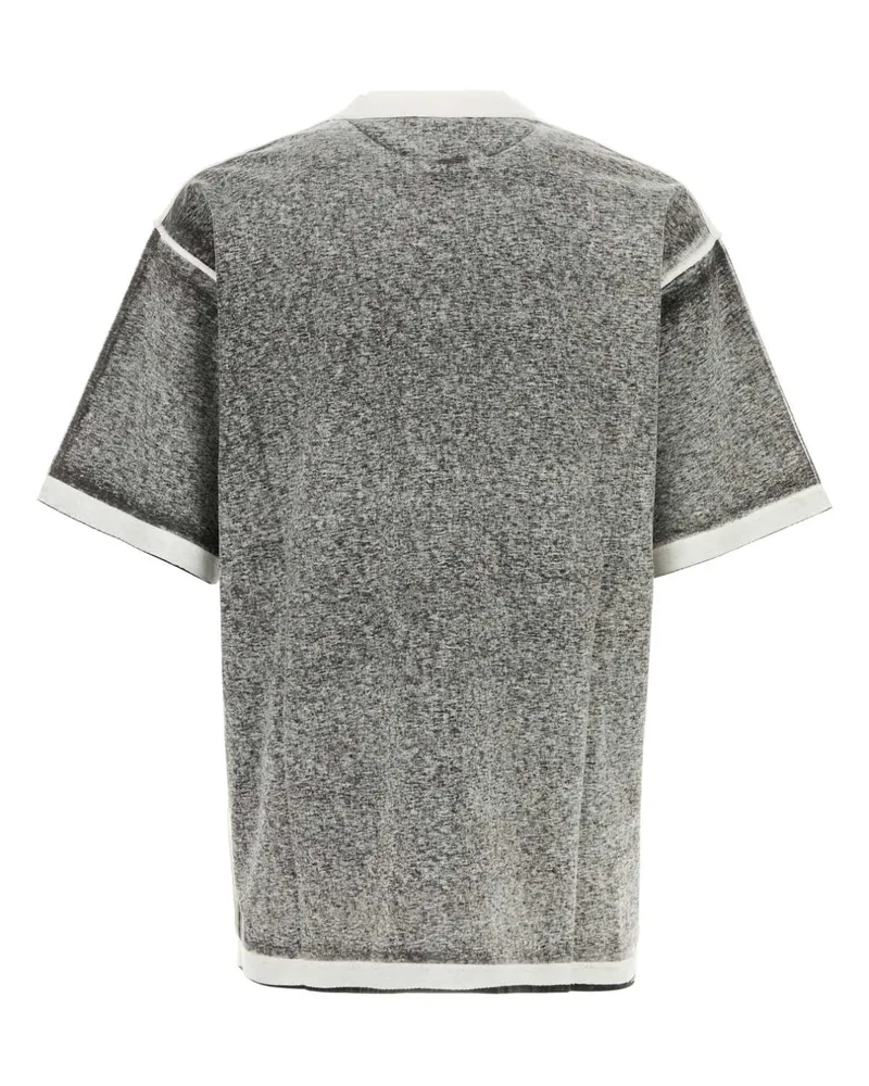 Balenciaga Men's Melange Grey Cotton Oversize T-Shirt Black Exterior Exterior: T-shirts And Polos Gray