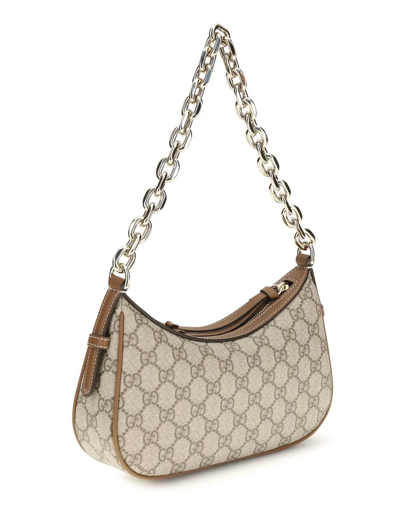 Gucci Women's Small Gg Emblem Shoulder Bag B.ebony-Sundial Fabric Handbags B.ebony/sundial Hand Beige