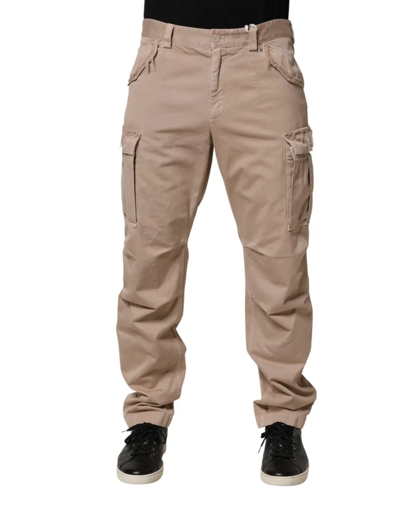 Dolce & Gabbana Men's Cotton Cargo Pants Beige Beige