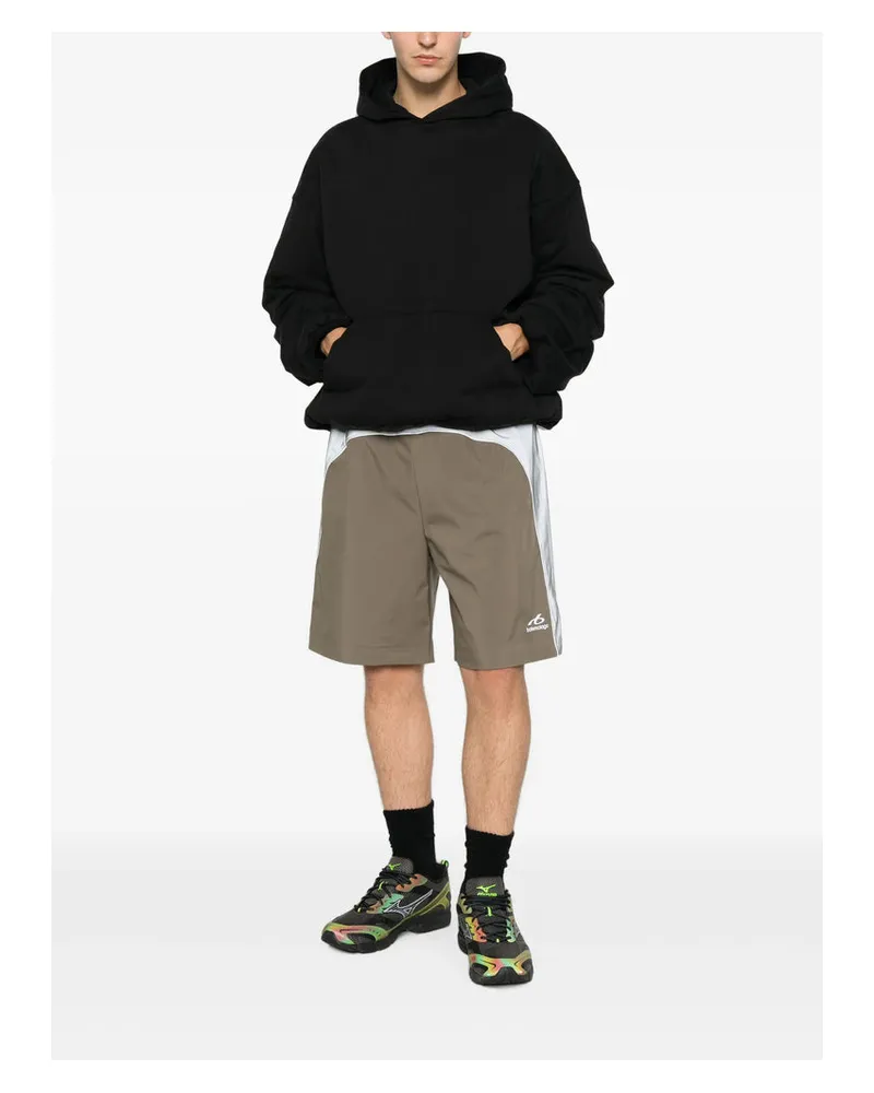 Balenciaga Reflective Technical Taffeta Shorts — Brown Brown