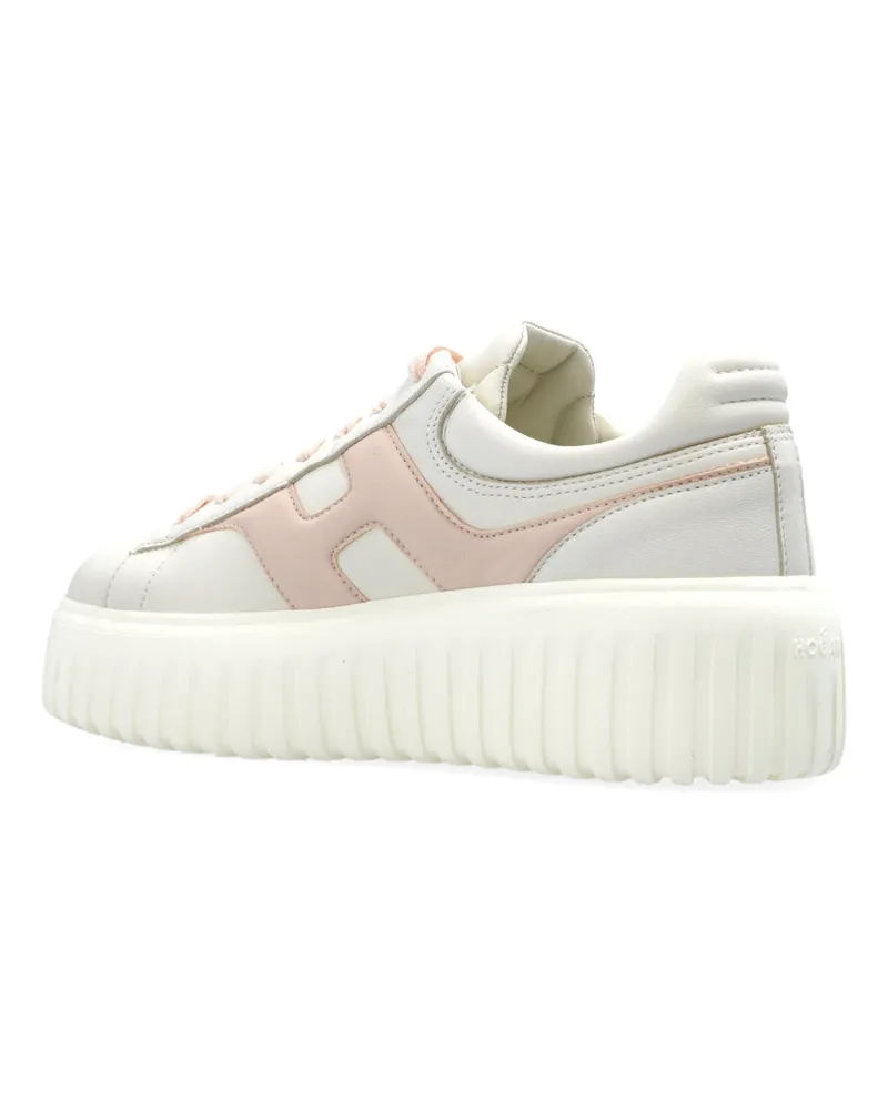 Hogan Women's H-Stripes Logo Sneaker White Leather White