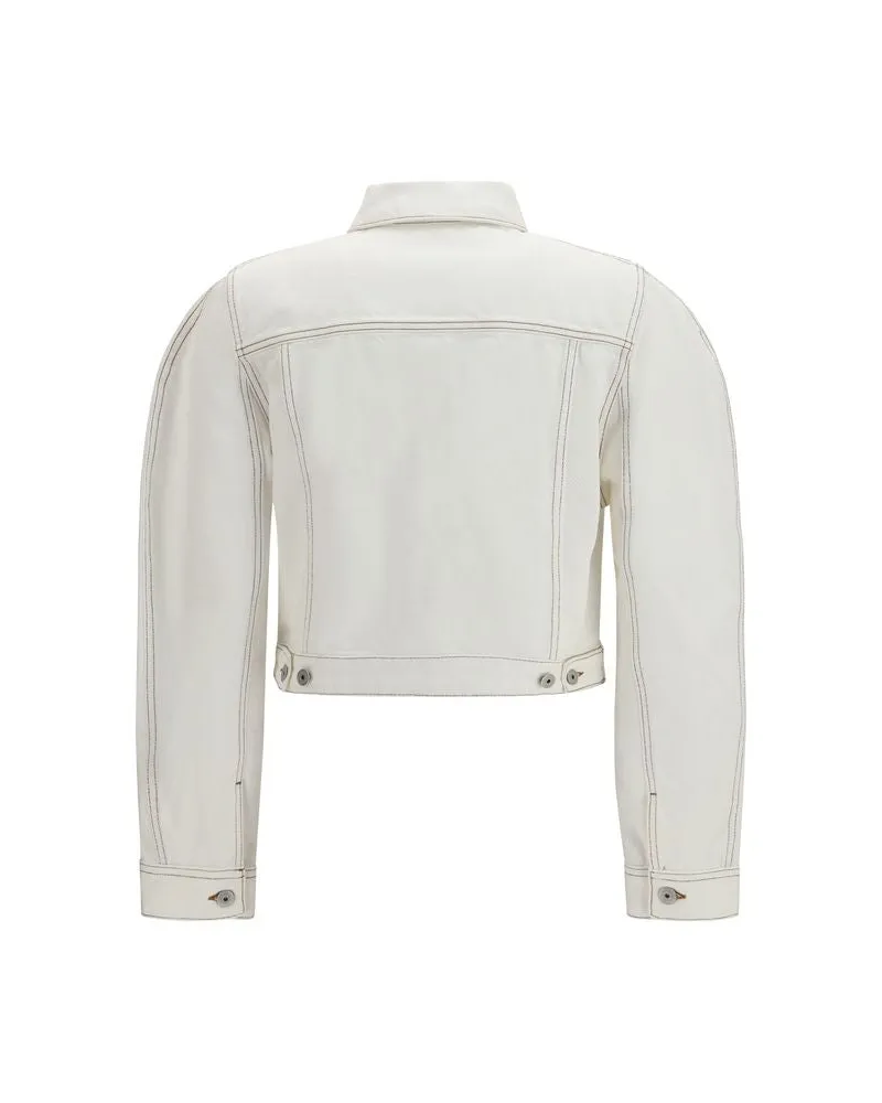 Jacquemus Women's White Cotton Denim Jacket Clothing White