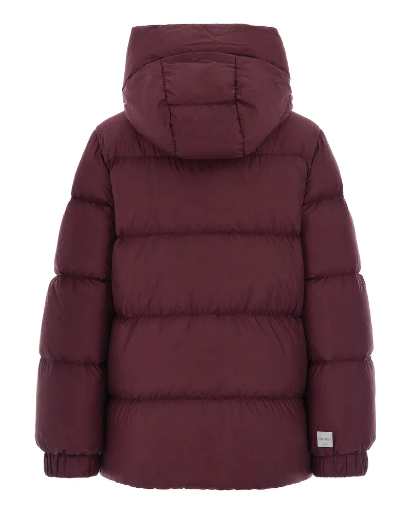 Max Mara Women's Hooded Down Jacket Bordeaux Polyester Bordeaux