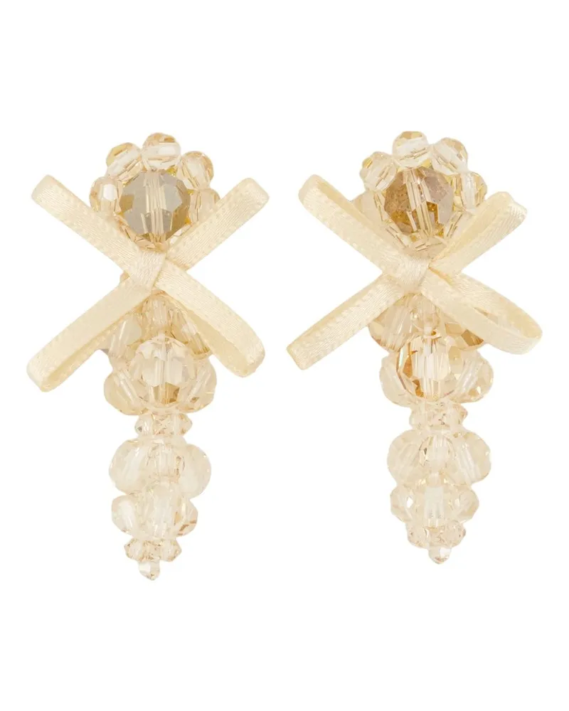 Simone Rocha Women's Petite Bow Earrings Crystal Yellow Others Jewelry-Watches Yellow