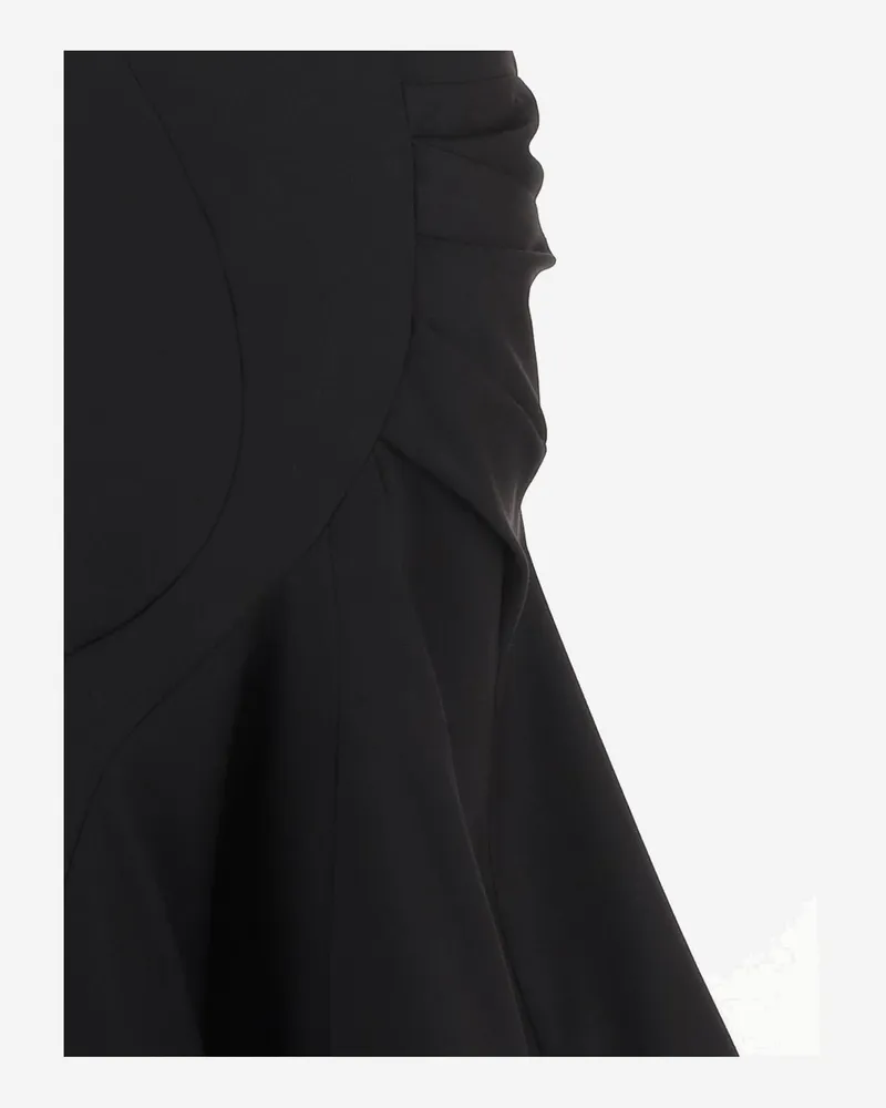 Dries van Noten Women's Skirt With Ruched Hem Wool Black Black