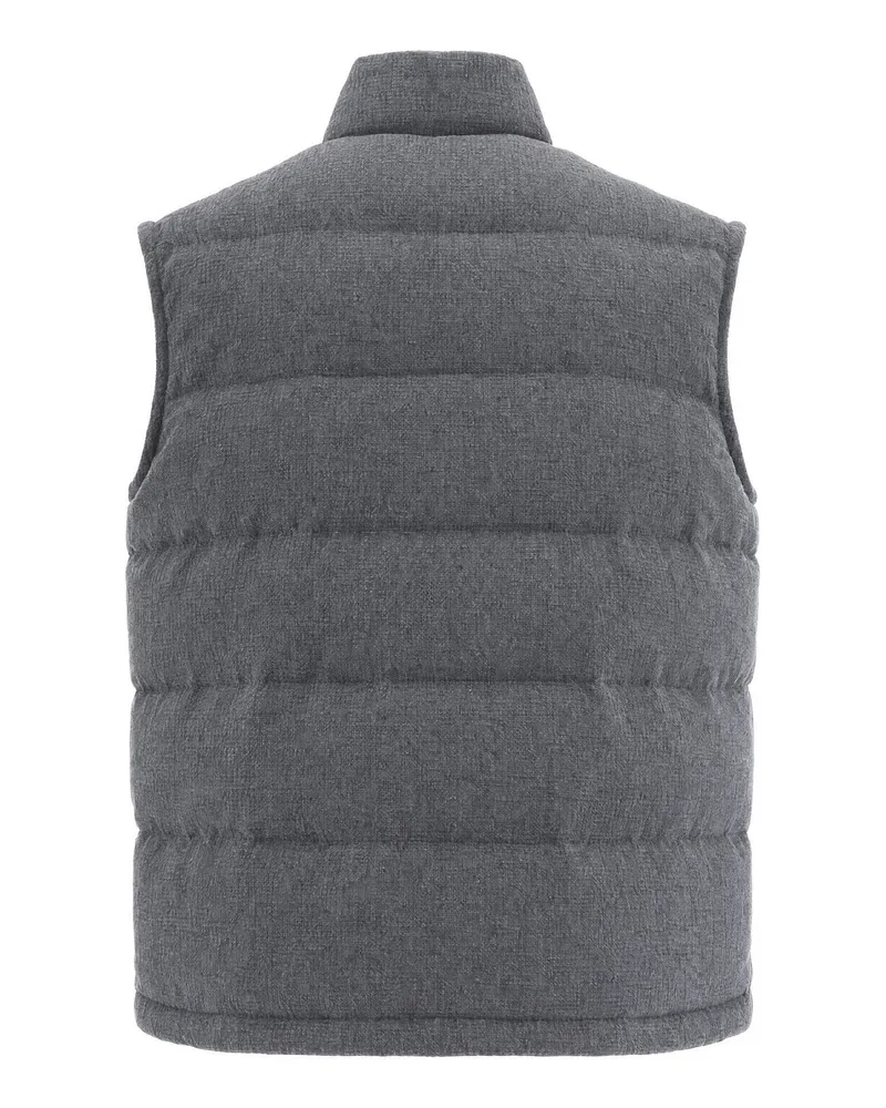 Eleventy Wool-Cashmere Padded Gilet — Gray Gray