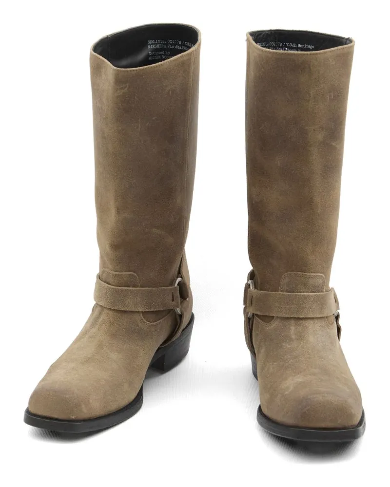 Golden Goose Suede Harness Boot — Beige Beige
