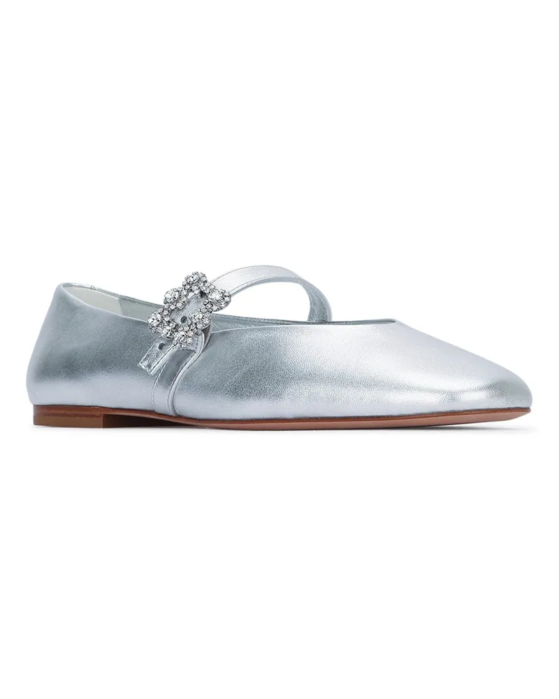 Roger Vivier Women's Roundytoe Mini Flowers Babies 10 Argento Leather - Sole: Rubber Sandali / Sandal Silver