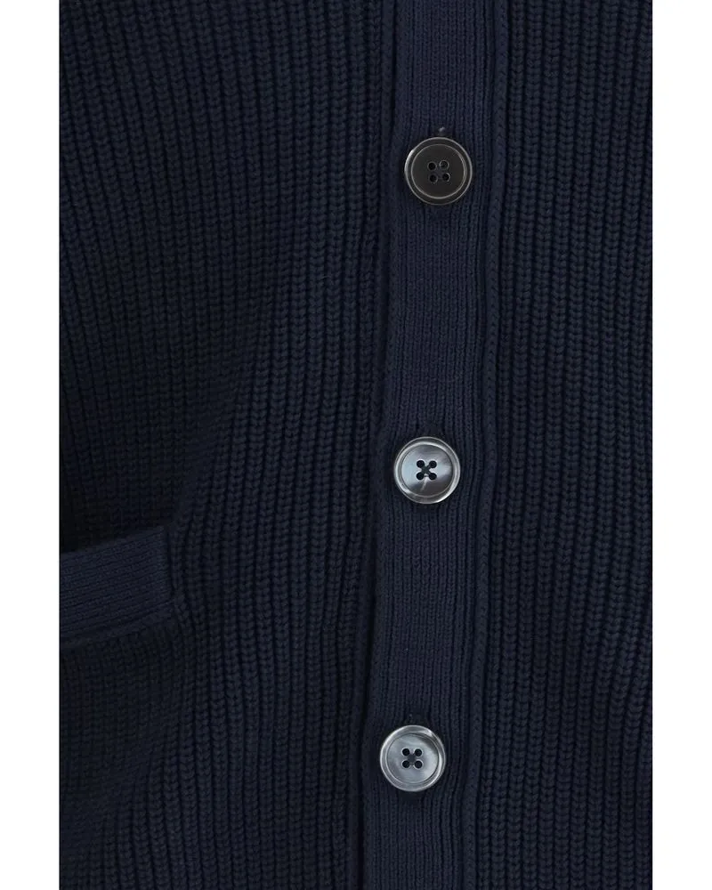 Thom Browne Men's Blue Cotton Cardigan Clothing Navy