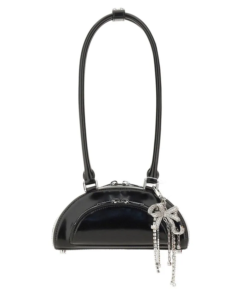Self-Portrait Mini Cow Leather Shoulder Bag — Black Black