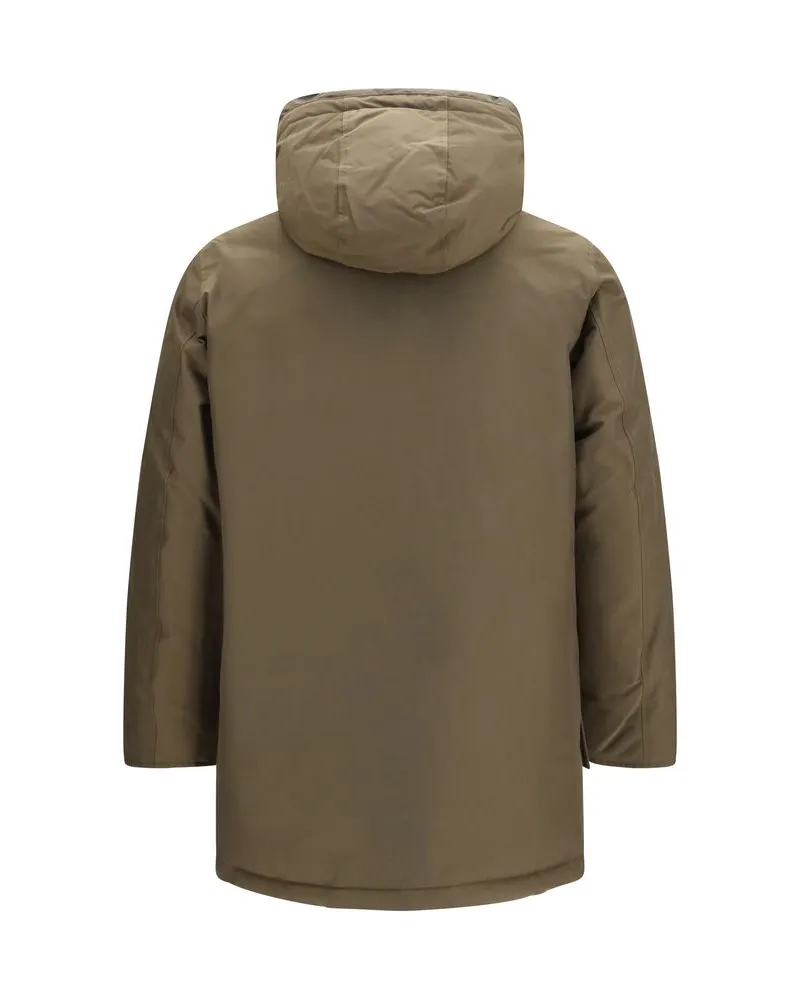 Woolrich Men's Bicolor Goose Down Coat Clothing Brown