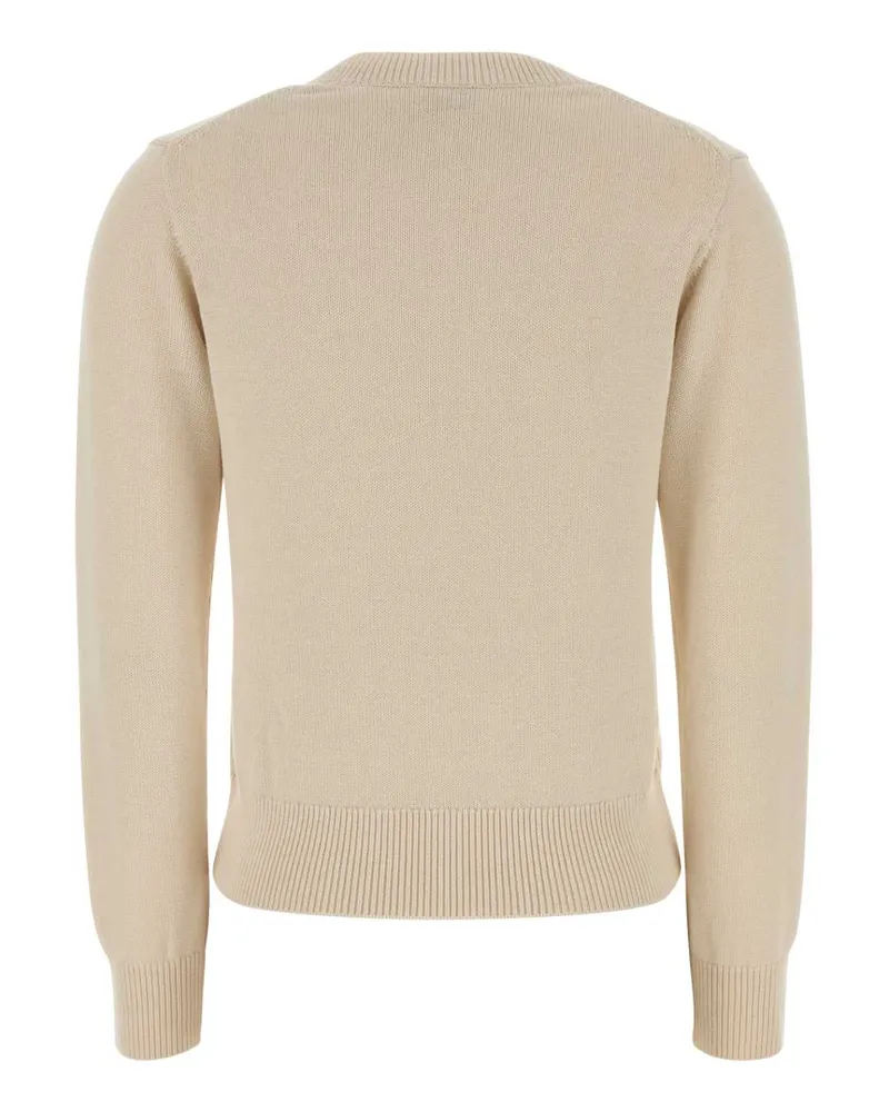 Kenzo Women's Cream Cotton Blend Sweater Ecru Exterior: Wool Maglieria Beige