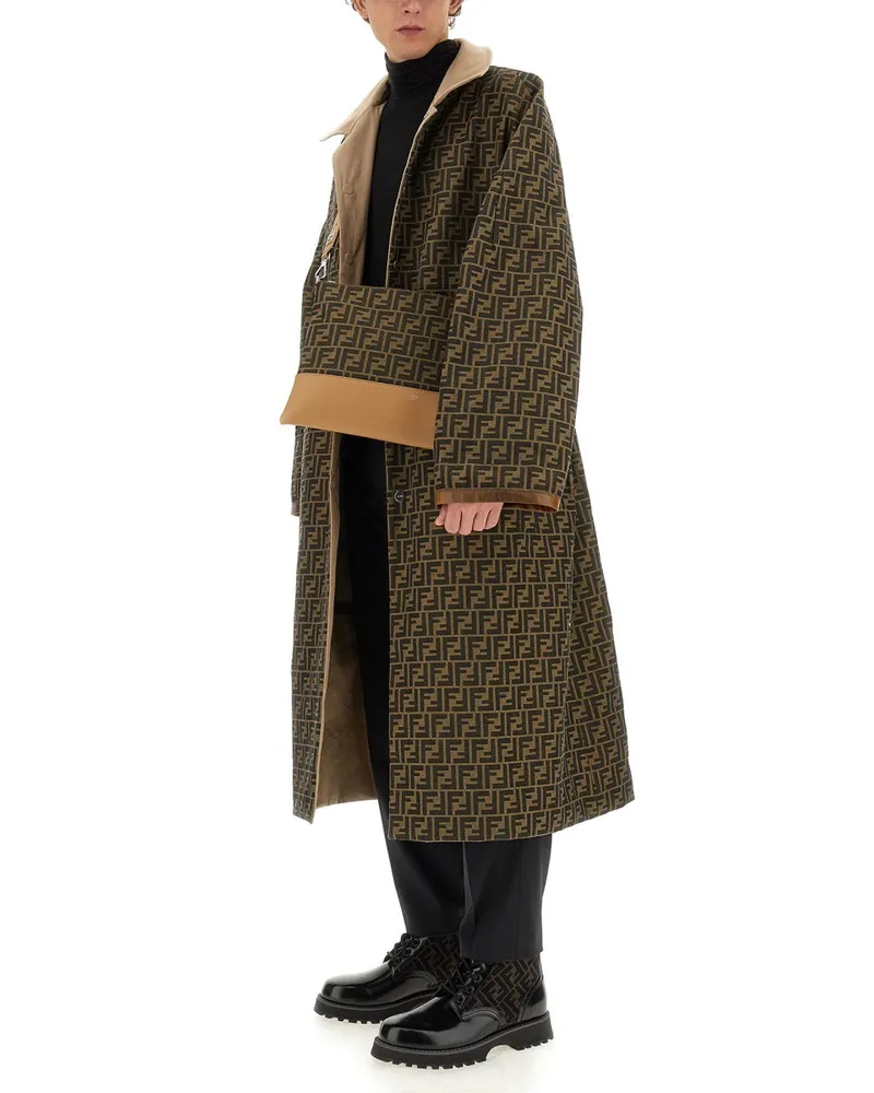 Fendi 100% Cotton Trench Coat — Beige Beige