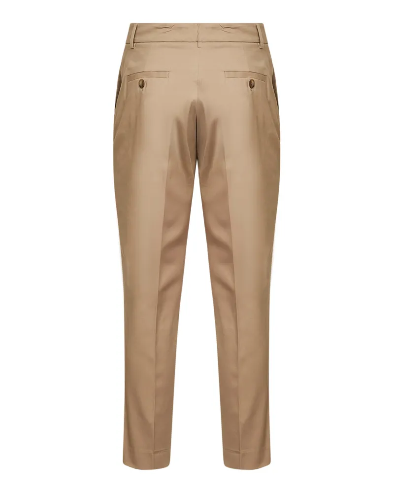 Blanca Women's Sand Stretch Cotton Chino Trousers Beige Beige