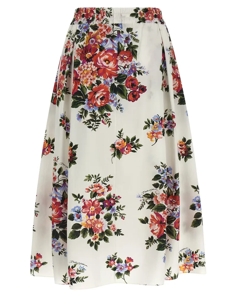 Dolce & Gabbana Women's White Cotton Midi Skirt White