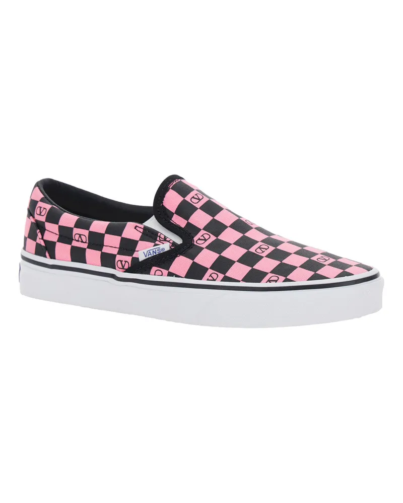Valentino Garavani Women's Low Top Sneakers Multicolour Cotton Trainers Pink