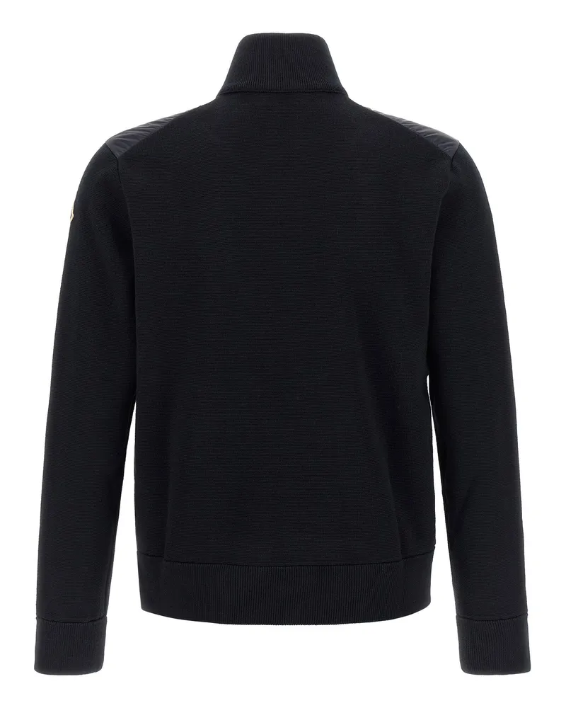 Moncler Quilted Hybrid Padded Cardigan — Black Black