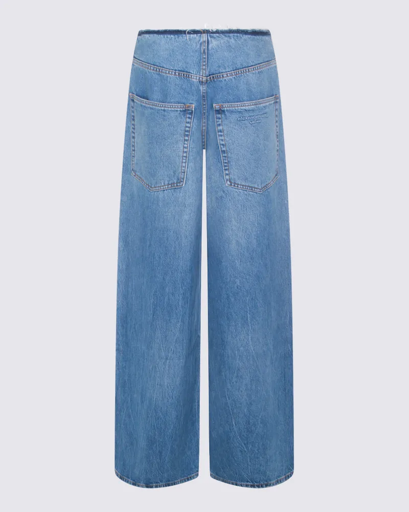 Alexander Wang Women's Jeans Vintage Marbled Blue _100 % Co Blue