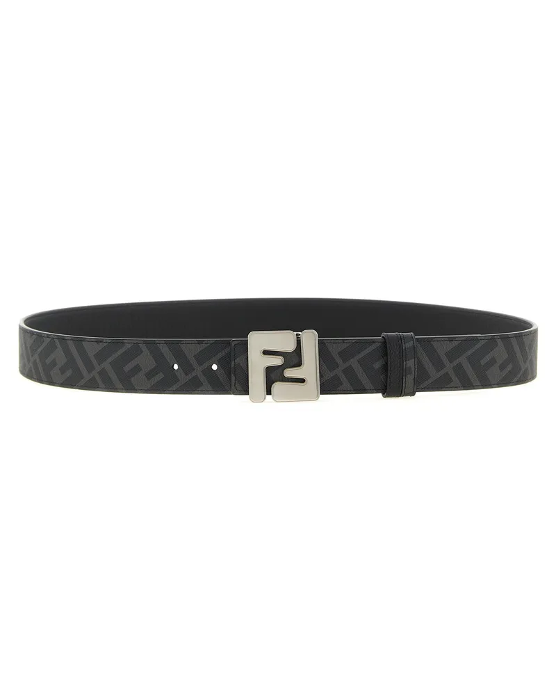 Fendi Men's Multicolor Calfskin Regular Belt Black