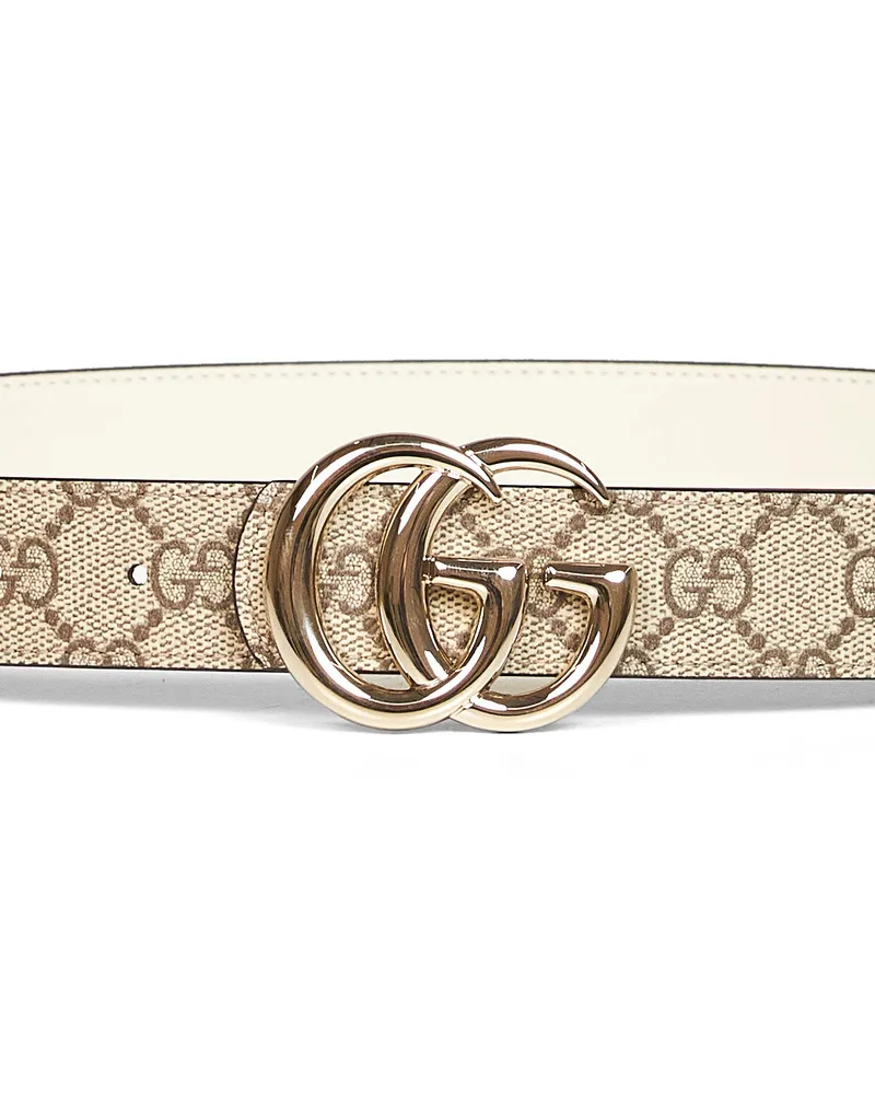 Gucci Reversible Canvas Belt — Beige Beige