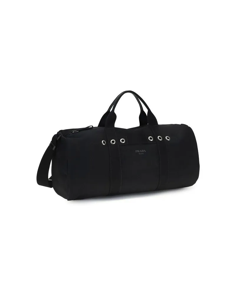 Prada Men's Black Cotton Luggage And Travel Bag Black