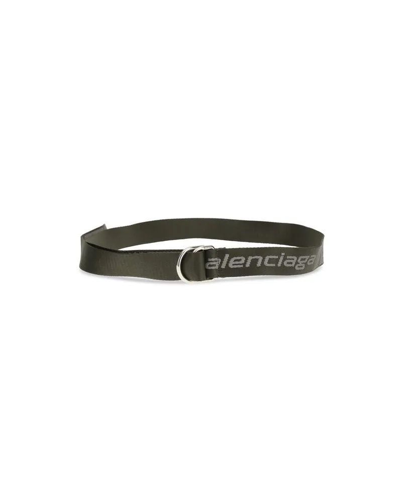 Balenciaga Men's Bicolor Polyamide Regular Belt Gray