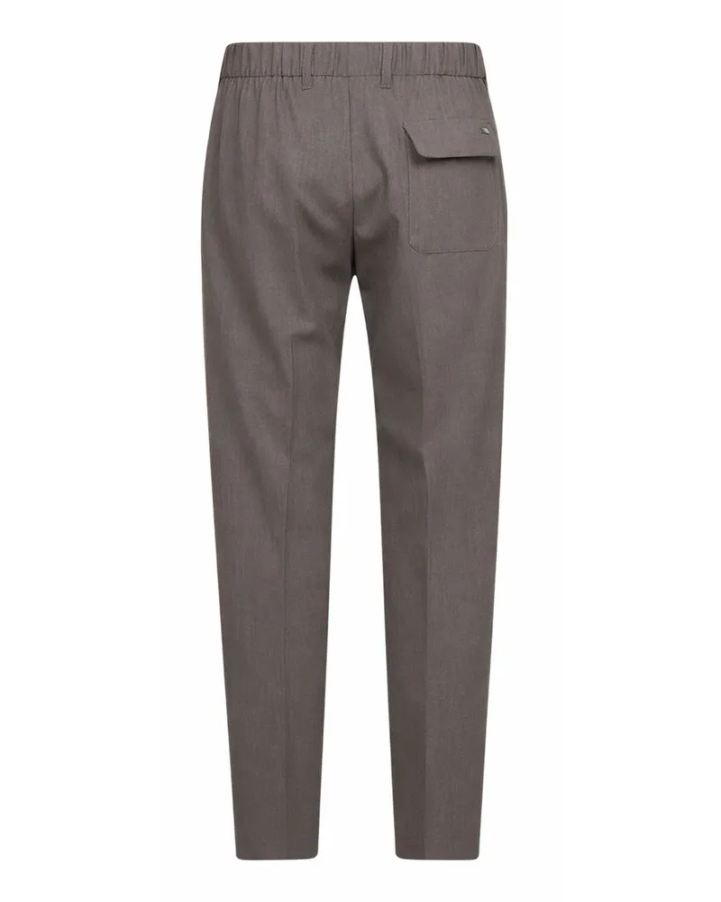 Herno Men's Trousers Two-Way Stretch Wool Mud Virgin Gray