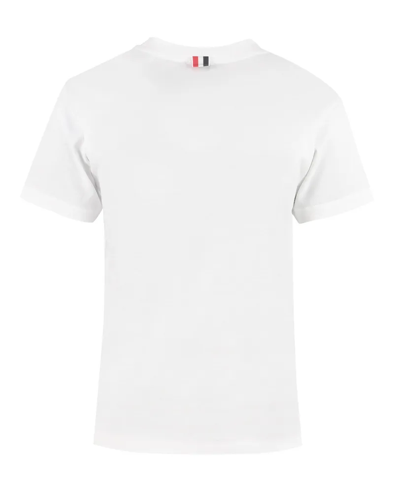 Thom Browne Women's Cotton Crew-Neck T-Shirt White T-Shirts & Jerseys White