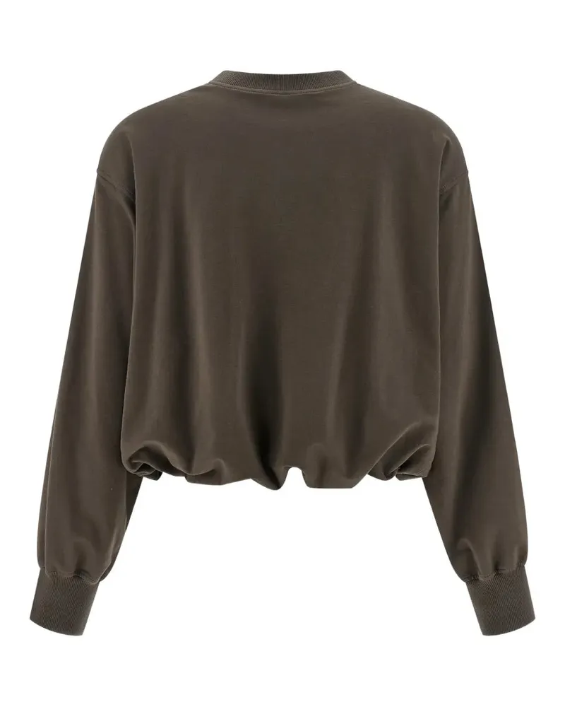Brunello Cucinelli Women Dropped-Shoulder Curled Sweatshirt Ss26 W Taupe