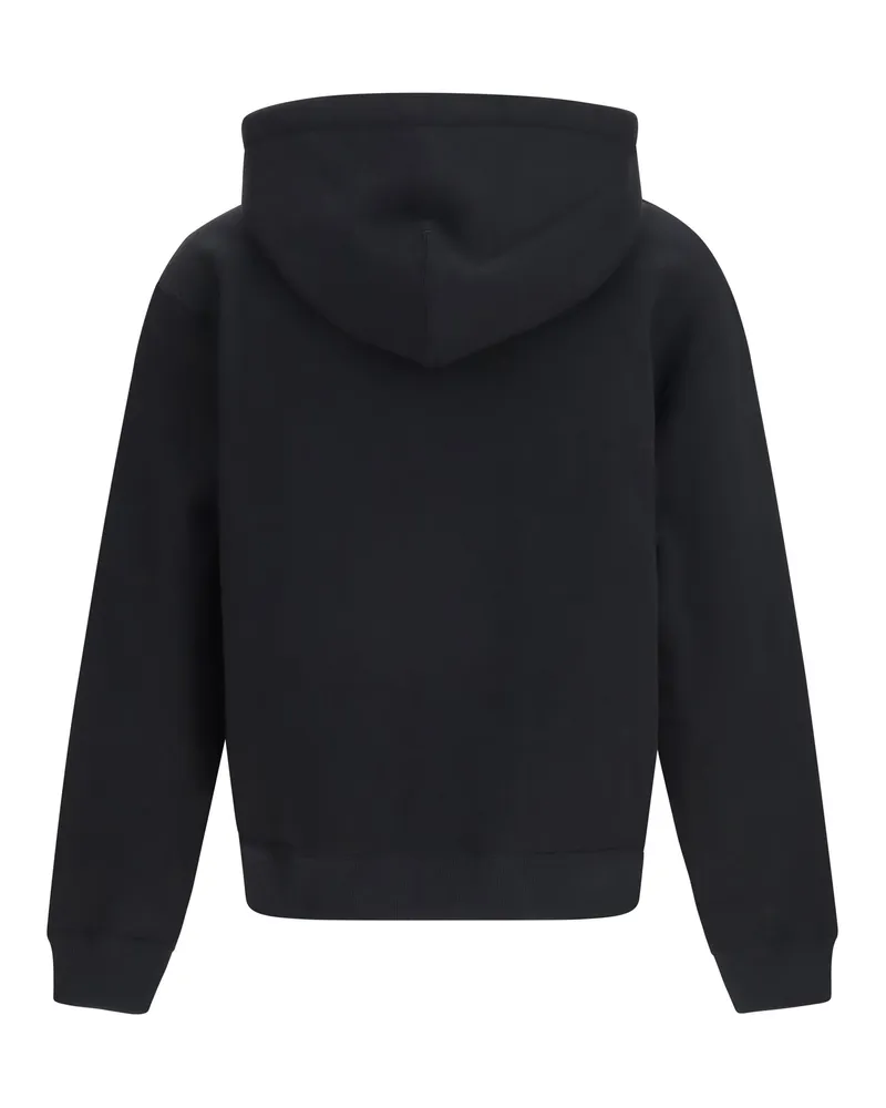 Jil Sander Men Hoodie Cotton Logo-Detail Black Sweatshirts Sweater Black
