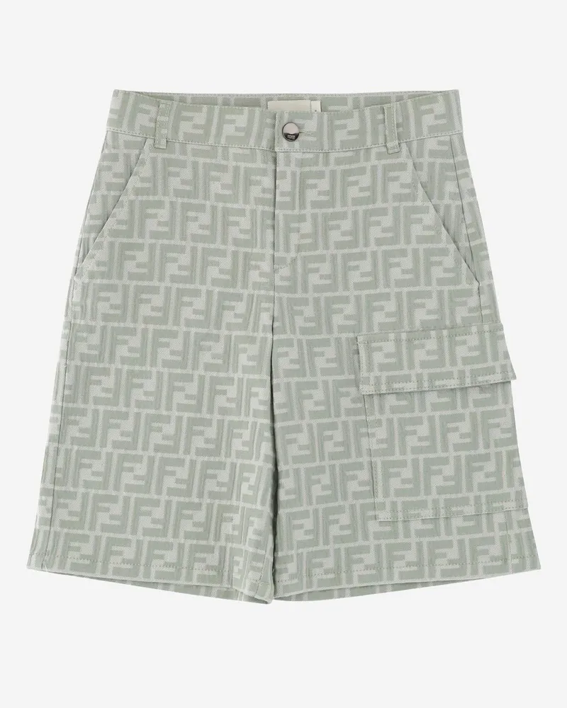 Fendi Girls' Skirt Stretch Cotton Blend Green Short Green
