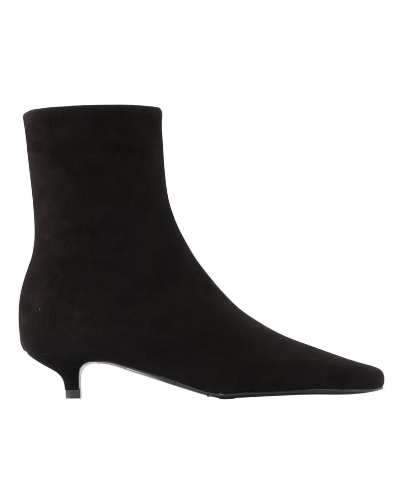 Totême Women's Calfskin Leather Ankle Boot Black Black