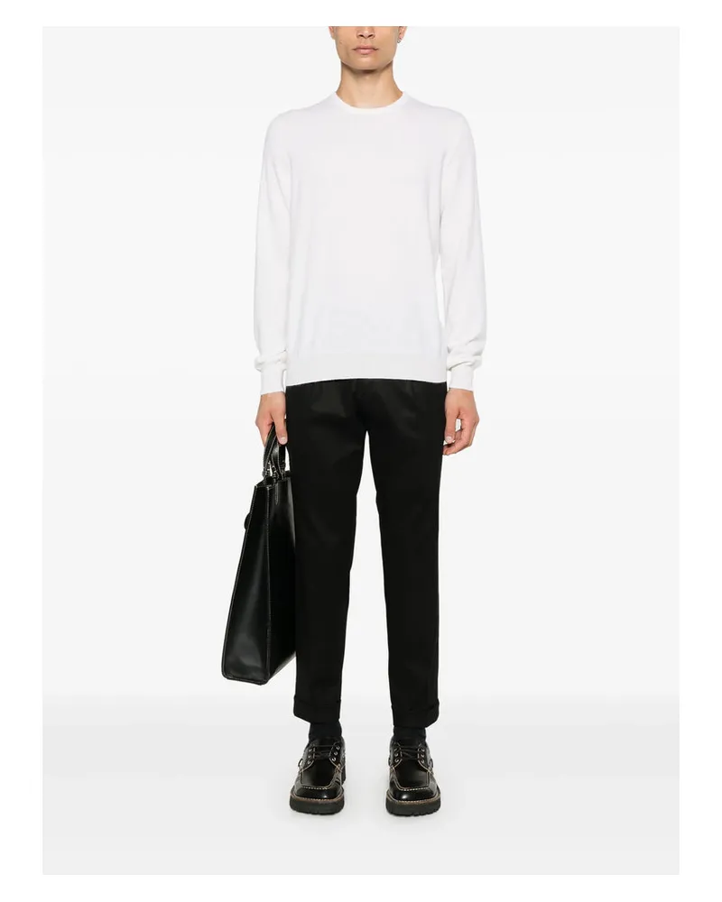 La Fileria Fine-Knit Cashmere Sweater — White White