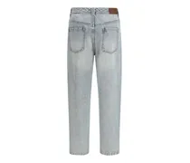 Cotton Straight-Leg Jeans — Blue