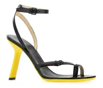 Women's Petal Heel Sandal Black Leather