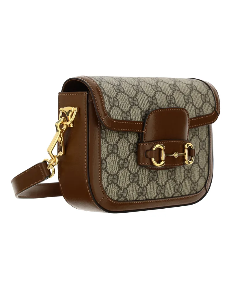Gucci Women's 1955 Mini Horsebit Shoulder Be.ebon-Br.sugar-Vrv Handbags Be.ebon/br.sugar/vrv Hand Bags Beige
