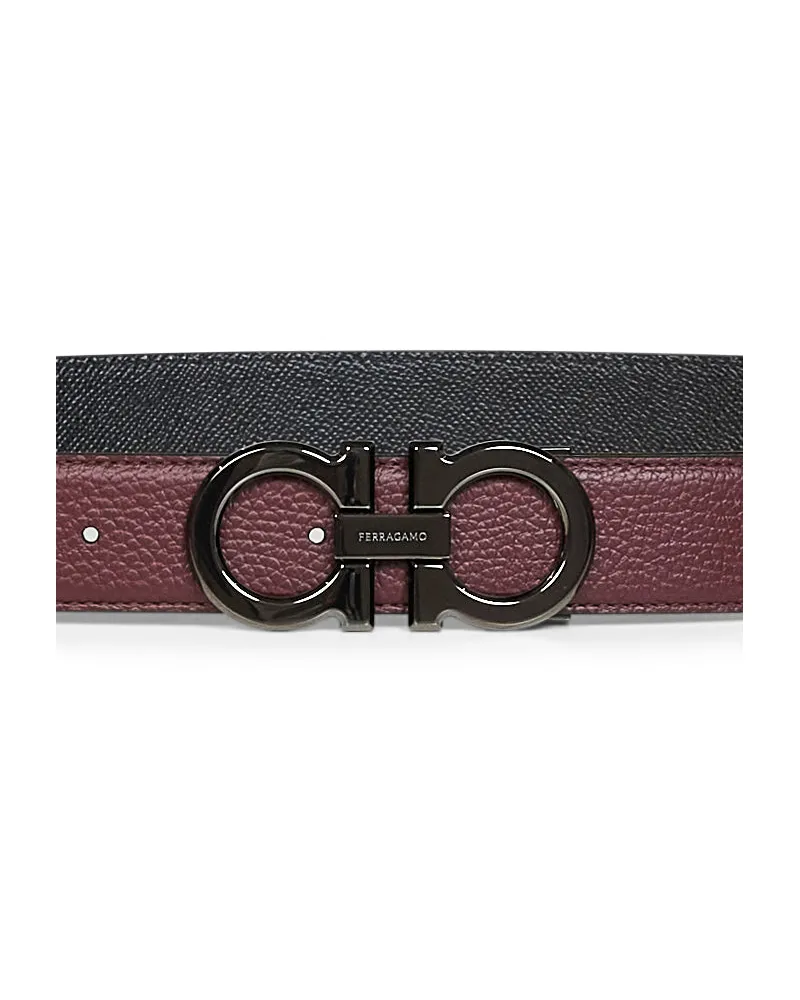 Ferragamo Gancini Reversible Belt — Black Black