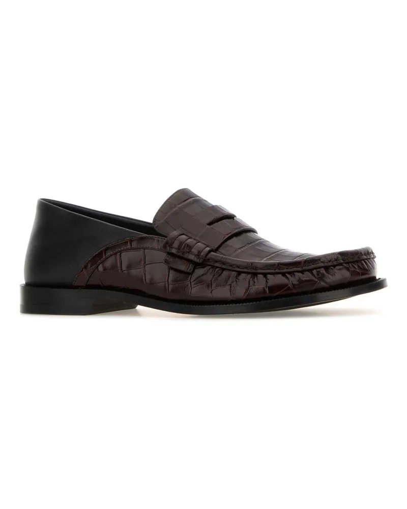 Loewe Men's Two-Tone Leather Campo Loafers Darkbrownblack Mocassini Multicolor