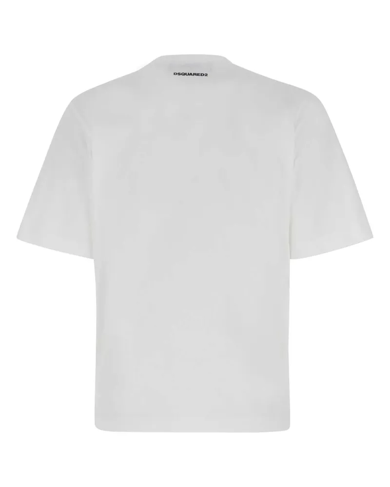 Dsquared2 Women's White Cotton T-Shirt 100 Exterior Exterior: T-shirts And Polos White