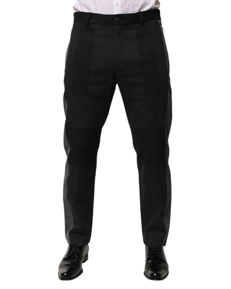 Dolce & Gabbana Tailored Wool-Silk Blend Trousers — Black Black