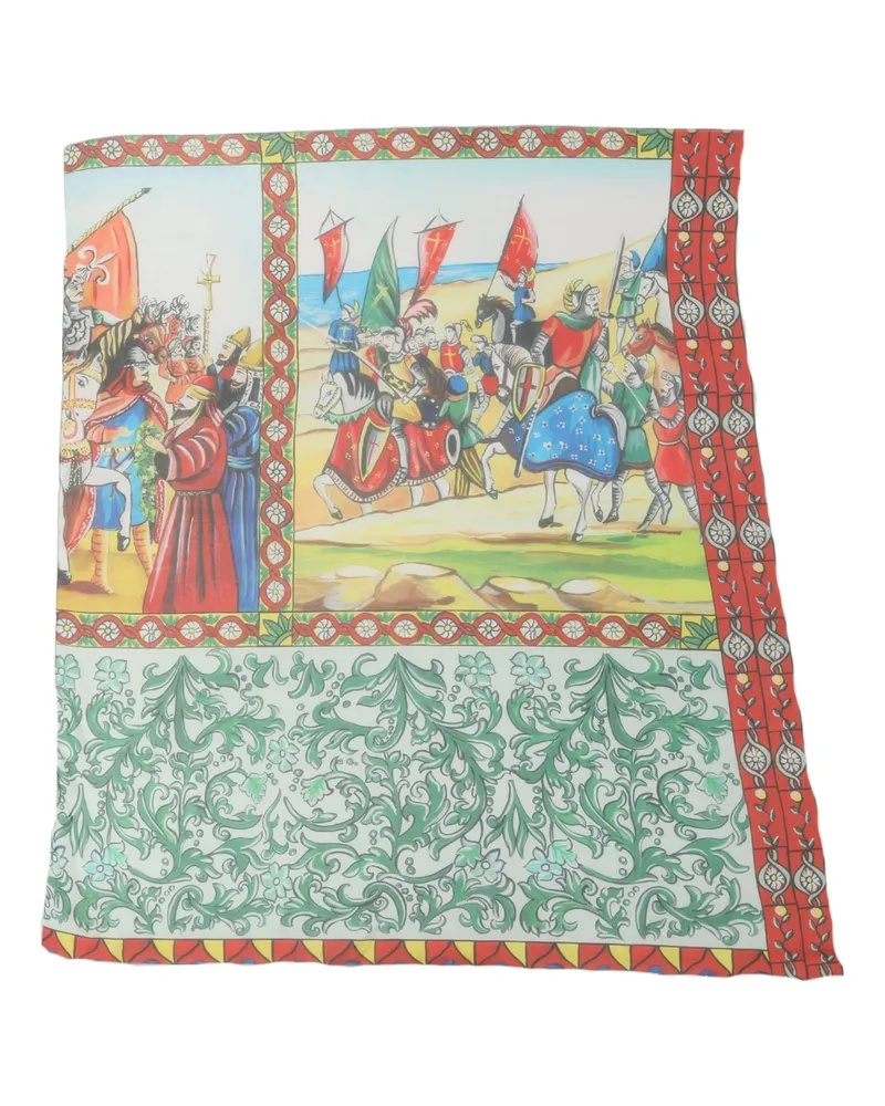 Dolce & Gabbana Silk Printed Square Foulard Scarf — Multicolor Multicolor