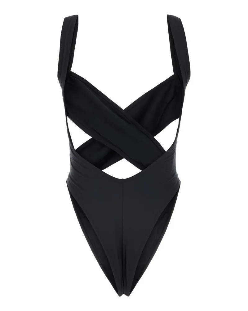 Reina Olga Women's Black Stretch Nylon Exotica Trikini Costumi Da Bagno Black