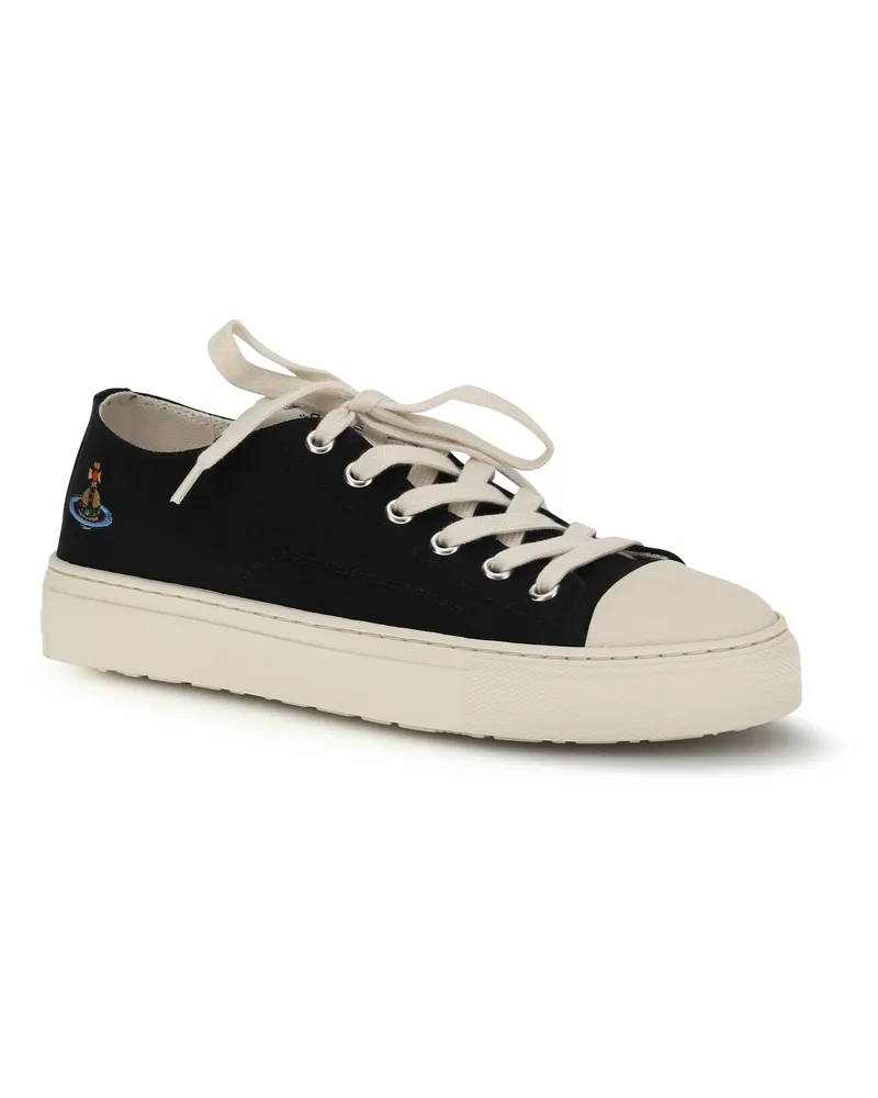 Vivienne Westwood Women's Plimsoll Sneakers Black-Multicolor Orb Upper: Fabric; Sole: Rubber Black/multicolor Black